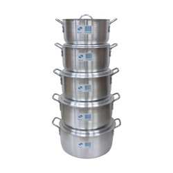 5pc Aluminum Deep Cooking Pot Set - 24, 26, 28, 30, 32cm,1/C