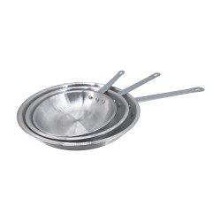3pc Aluminum Frying Pans - 8, 10, 12'