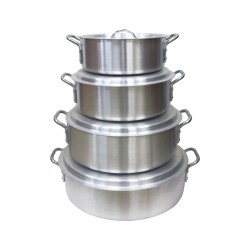 4pc Aluminum Pot with Flat Bottom - 26, 30, 36, 40cm,1/C