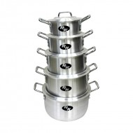 5 Pcs. Regular Aluminium Cooking Pot Set 20,22,24,26,28 CM