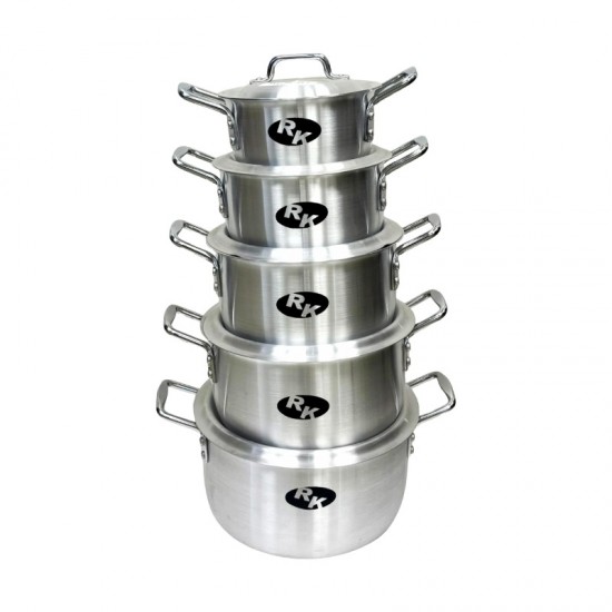 5 Pcs. Regular Aluminium Cooking Pot Set 20,22,24,26,28 CM