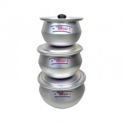 3 PCS Aluminum Round Handi Matt Finish with lid