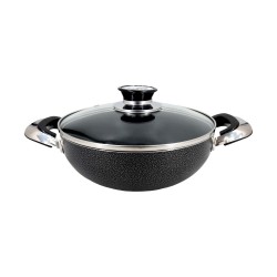 Non Stick Cooking Wok 28cm w/cover and 2 Handles,6/C 