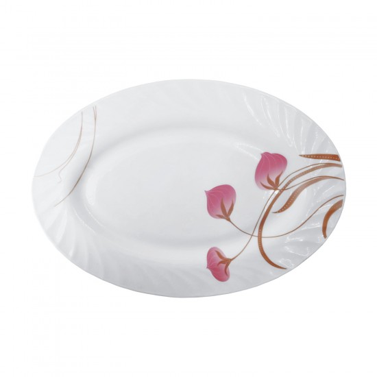 14' Oval Platter (Pink & White),24/C M/12