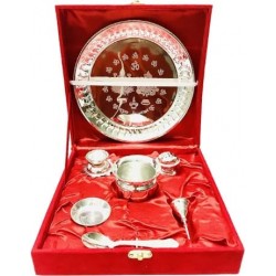 Stainless Steel POOJA SET (SILVER)