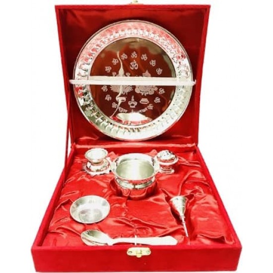 Stainless Steel POOJA SET (SILVER)