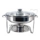 Chafing Dish (Round) w/Lid & Wire Lid Holder 4.5Ltrs.