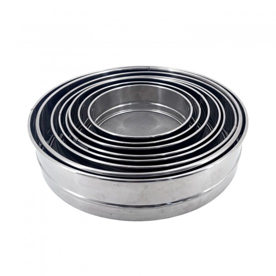  Sieves (stainless)8pcs.Set- 16/19/21/24/26/28/31/33cms,  (COST: 4+4.80+6.00+7.20+8.40+9.60+12+14.00)