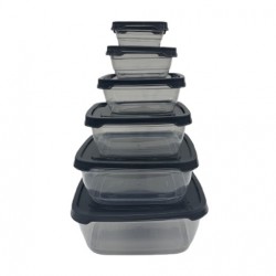 6pc. Container, Jade Plastic 150ml to 3000ml SQUARE