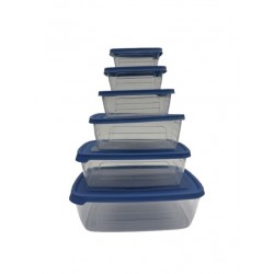 6pc. Container, Solitaire Plastic 150ml to 3000ml RECTANGULAR
