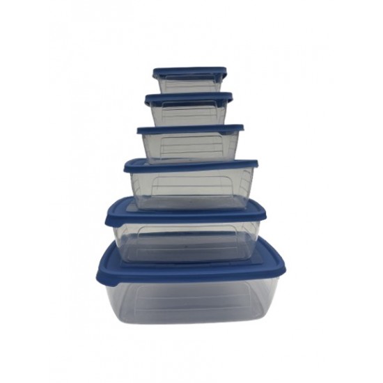 6pc. Container, Solitaire Plastic 150ml to 3000ml RECTANGULAR 6pc. Container, Solitaire Plastic 150ml to 3000ml RECTANGULAR