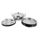 6pc.WOK w/S.S. Lid, Encapsulated, Stain.Steel 26cm 2 Idli Plates / 2 Dokla Plates / 1 Steaming plate