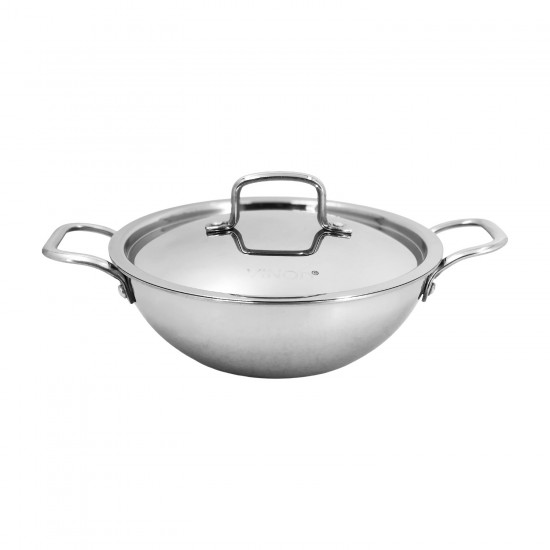 Triply Wok / Kadahi w/Lid - 26cm, Deep