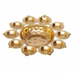 Brass Handle Casting (Iron) Urli 10"