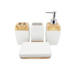 Brown Wooden Lining Bathroom Set,12/C M/4