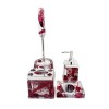 4Pc. Oil Bathroom Set With Petals (Assorted),12/C