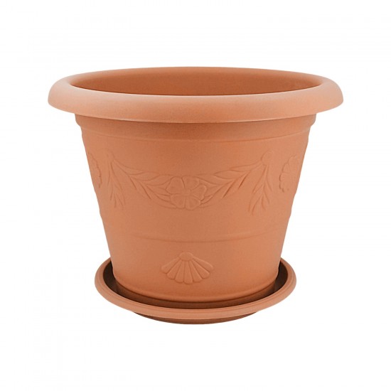 12' Round planter with floral design (10x12),48/C M/12