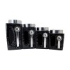 4pc. Black Canister Set with Magnetic Spoon,4/c