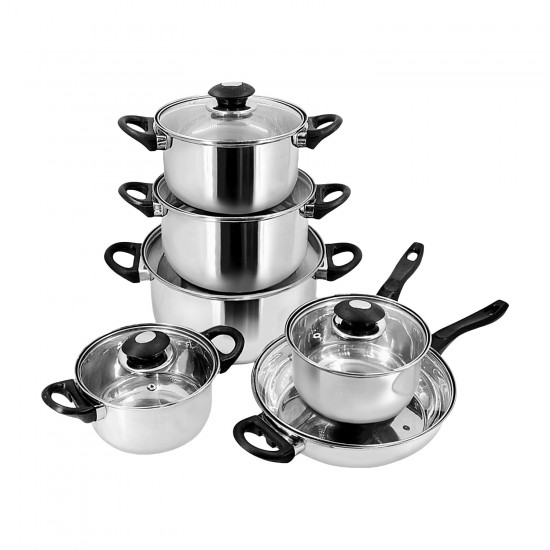 12pc Stainless Steel Cookware Set,2/C