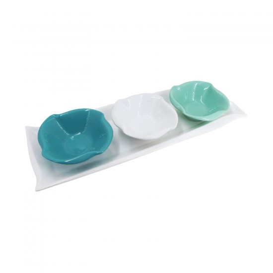 4 PC Serving Set - Flowery Design 8/C