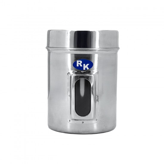 Stainless Steel Window Canister-- 700ml (Dia-9 cm x 12 cm)--72/12