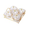5 Pcs Glass Dishes with acrylics lids on stand