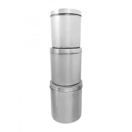 3pc S/S Canister Set,2/C M/1