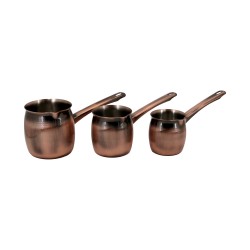 3 PC Coffee Warmer - Copper. 6-12-24 OZ.