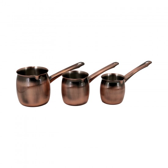 3 PC Coffee Warmer - Copper. 6-12-24 OZ.