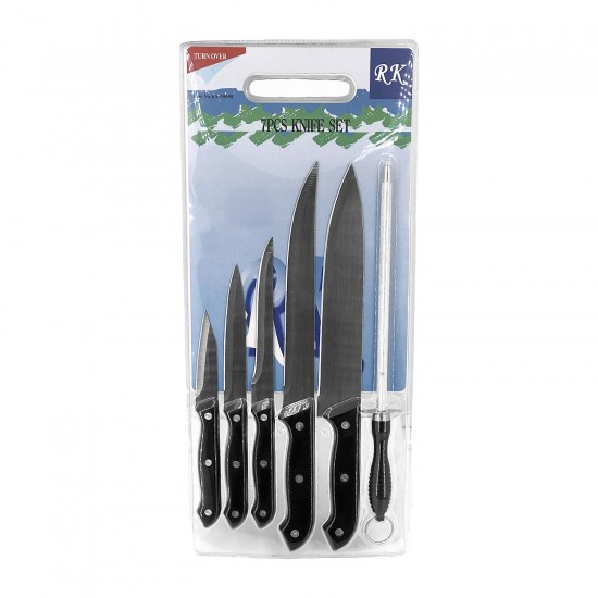 7 Pcs Knife Set with Cutting Board,24/C M/12