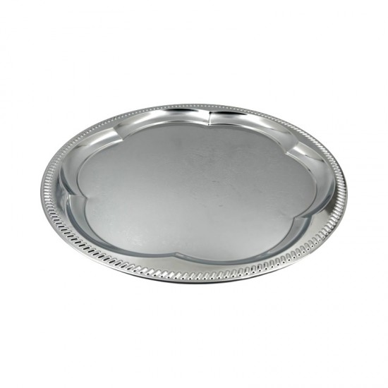 Round Chrome Plated Tray 35.5 CM  THICKNESS 0.35MM