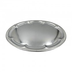 Oval Chrome Plated Tray with Design