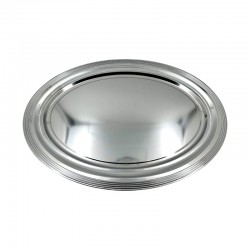 PLAIN OVAL TRAY  IN CHROME PLATED 45.5X34CM THICKNESS 0.35MM