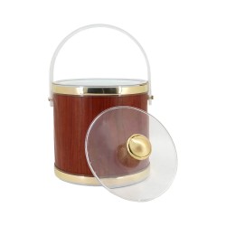 Ice Bucket (Brown Wood Colour & Gold Lining)