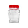 1L Jar with Red Lid (Rectangle)-24/case