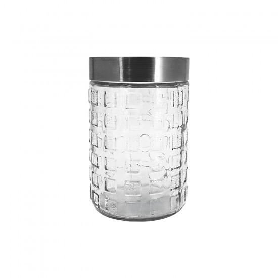 1 L Jar with S/S Lid Square Design,24/C M/12