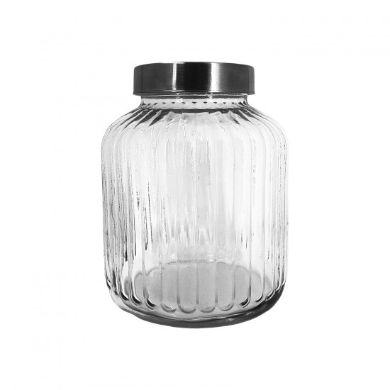3L Glass Jar with S/S Lid-6/C