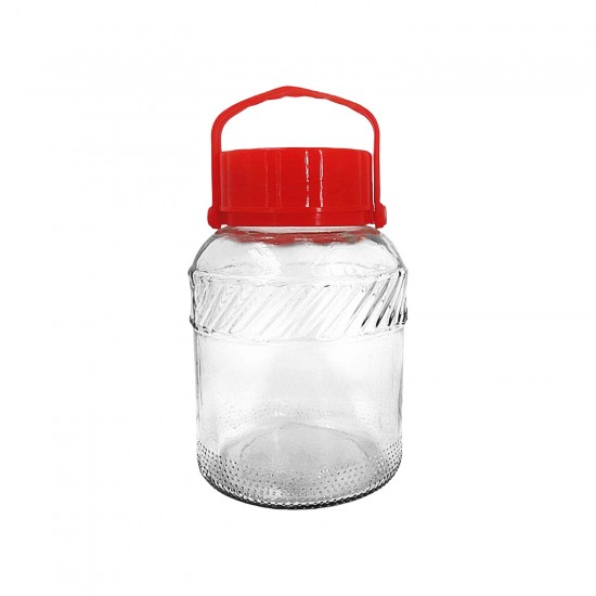 2Liter Red Lid Storage Jar-12/C M/12