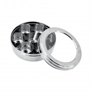Stainless Steel Masala Dabba with Clear Lid (22cm),24/C
