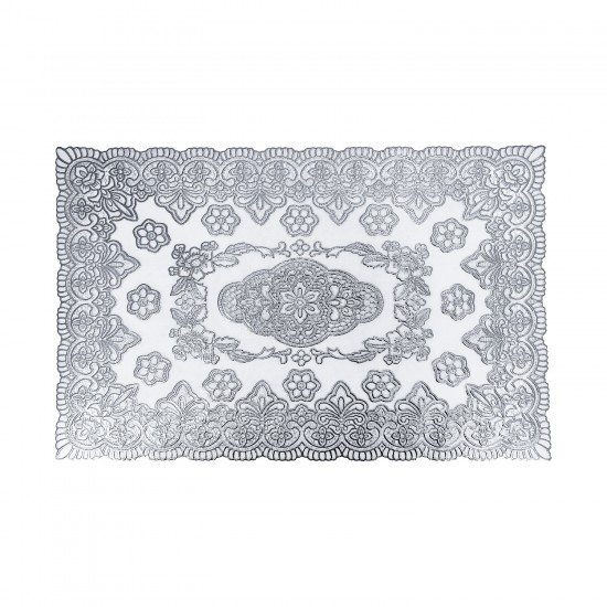 PVC Doily 30 X 46cm (12X18') Silver