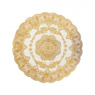 PVC Doily Round 38cm (15') Gold