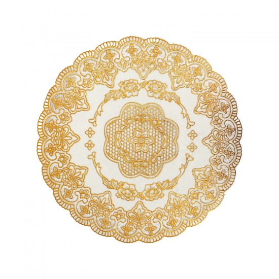 PVC Doily Round 38cm (15') Gold