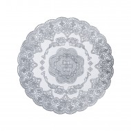 PVC Doily Round 38cm (15') Silver