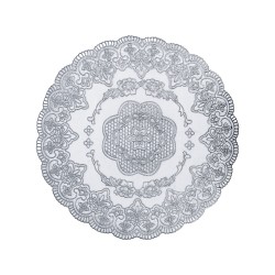 PVC Doily Round 38cm (15') Silver