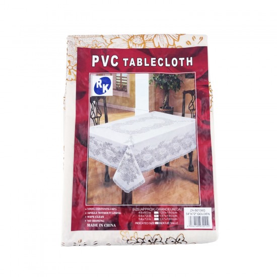 PVC Table Cloth (54'x72') 137 X 182cm Gold