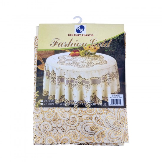 PVC Table Cloth Round 182cm (70') Gold,24/C M/12