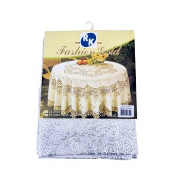 PVC Table Cloth Round 150cm (60') Silver,24/C M/12