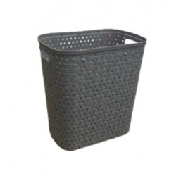 Caino Rectangular Basket With Lid 14L, White & Grey