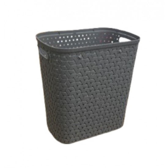 Caino Rectangular Basket With Lid 14L, White & Grey
