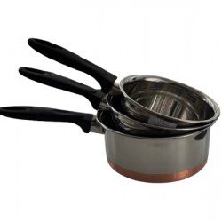 3pcs. Milk Pan Copper Cladded/ No lid 15/16/18cm 